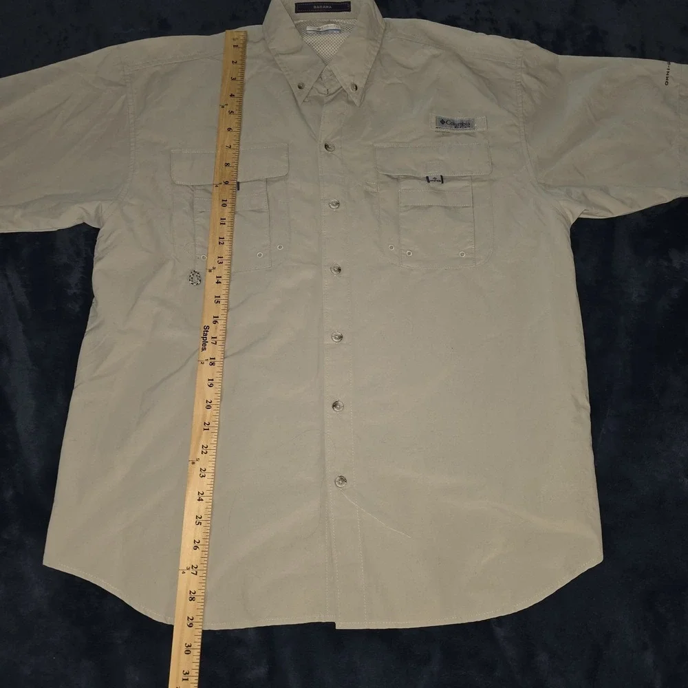 Columbia Men's‎ PFG Bahama Short Sleeve Shirt Gray Size M Medium